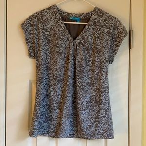 Fresh Produce V-neck T-shirt-Size XS - Blue/Gray